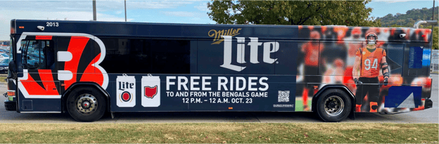 Molson Coors Free Rides Program Bus Ad